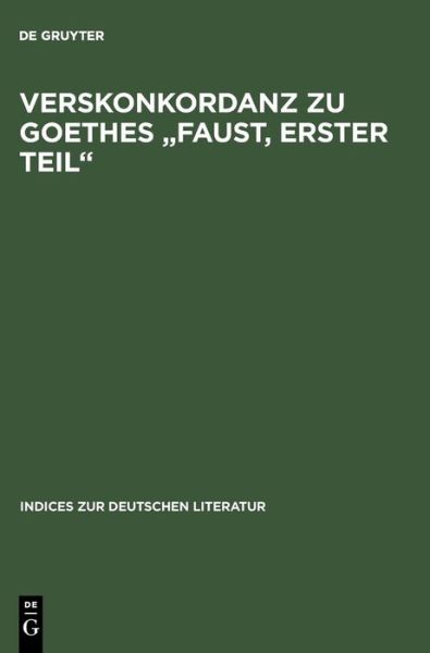 Cover for Goethe · Verskonkordanz zu Goethes 'Faust (Book) [German edition] (1986)