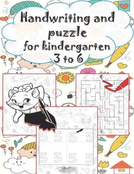 Cover for Brid Griq · Handwriting And Puzzle For Kindergarten 3 to 6: Activity Puzzle And Trace Alphabets For kids &amp;#9474; Sudoku &amp;#9474; Maze &amp;#9474; Animals to Connect&amp;#9474; (Paperback Book) (2021)