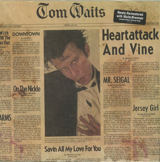 Cover for Tom Waits · Heartattack &amp; Vine (Colour/ Indie Shop Version/ 2018 Remaster) (LP) [Indie Shop, Remastered edition] (2018)