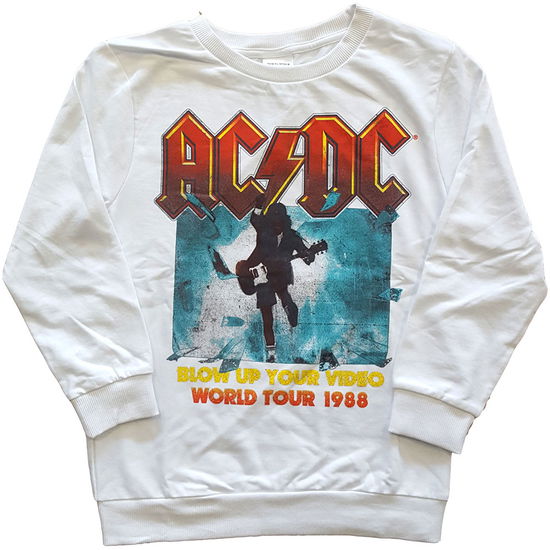 Cover for AC/DC · AC/DC Kids Sweatshirt: Blow Up Your Video (7-8 Years) (CLOTHES) [size 7-8yrs] [White - Kids edition] (2021)