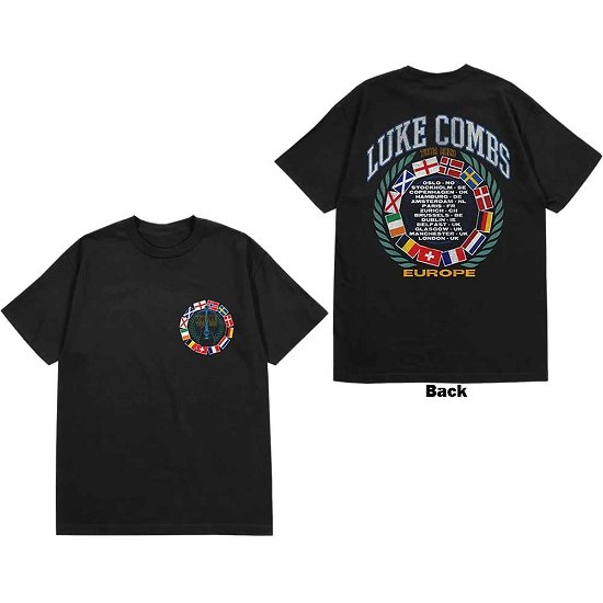 Luke Combs Unisex T-Shirt: Tour '23 Flag (Back Print & Ex-Tour) - Luke Combs - Produtos -  - 5056737234190 - 
