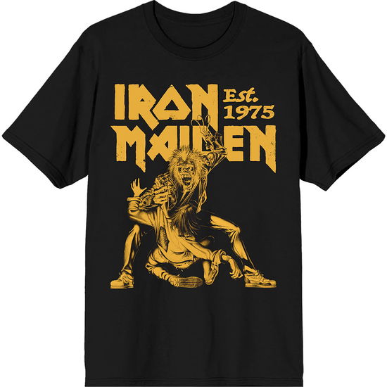Cover for Iron Maiden · Iron Maiden Unisex T-Shirt: Est. 1975 Claw Yellow Graphic (Black) (T-shirt) [size M] (2025)