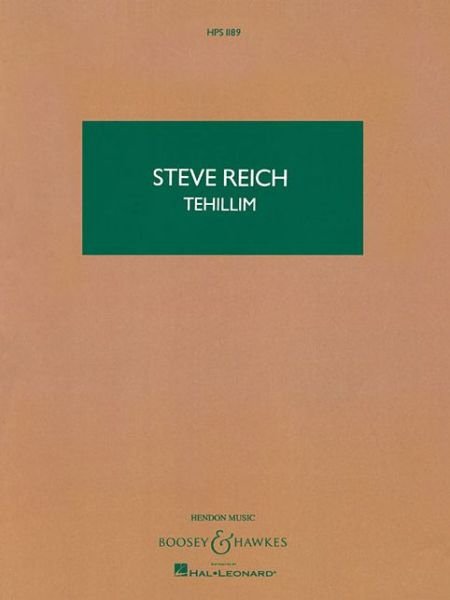 Cover for Steve Reich · Tehilim (Paperback Book) (2004)