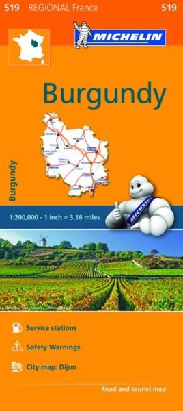 Burgundy - Michelin Regional Map 519: Map - Michelin - Livres - Michelin Editions des Voyages - 9782067209190 - 7 mars 2016