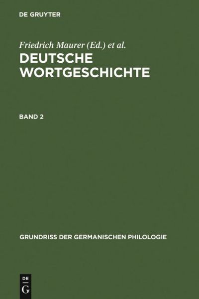 Cover for Friedrich Maurer · Deutsche Wortgeschichtebd.2 (Book) (1974)