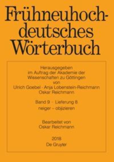 Cover for Reichmann · Frühneuhochdeutsches Wörterbu (Book) (2018)