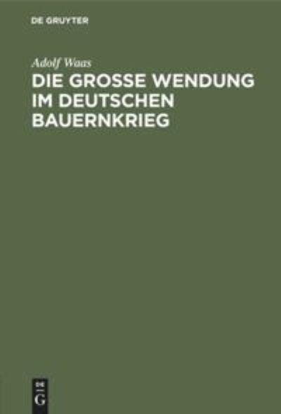 Cover for Waas · Die grosse Wendung im deutschen Ba (Book) (1939)