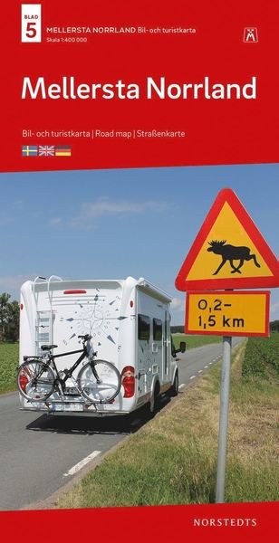 Cover for Norstedts · Bil- &amp; turistkartan: Mellersta Norrland : bil- och turistkarta - road map - Straßenkarte (Hardcover Book) (2018)