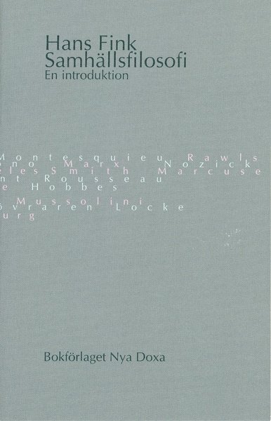 Cover for Hans Fink · Samhällsfilosofi : en introduktion (Bog) (1997)