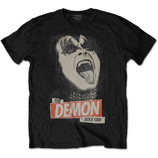 KISS Unisex T-Shirt: The Demon Rock - Kiss - Produtos - Epic Rights - 5056170627191 - 