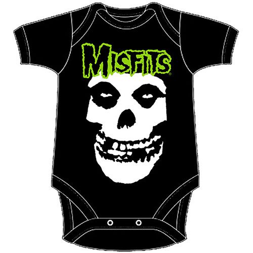 Cover for Misfits · Misfits Kids Baby Grow: Skull &amp; Logo (9-12 Months) (Klær) [Black - Kids edition]