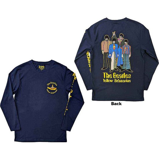 The Beatles Unisex Long Sleeve T-Shirt: Yellow Submarine Band (Back & Sleeve Print) - The Beatles - Merchandise -  - 5056561090191 - 