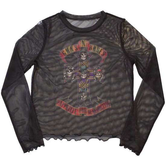 Guns N' Roses Ladies Long Sleeve T-Shirt: Appetite For Destruction (Mesh) - Guns N Roses - Merchandise -  - 5056737237191 - 