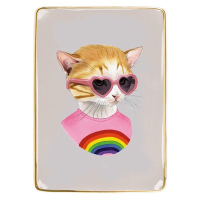 Berkley Bestiary Rainbow Kitten Medium Porcelain Tray - Sarah McMenemy - Merchandise - Galison - 9780735356191 - 14 september 2018