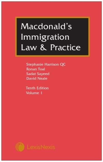 Cover for Stephanie Harrison · Macdonald's Immigration Law &amp; Practice (Gebundenes Buch) (2021)