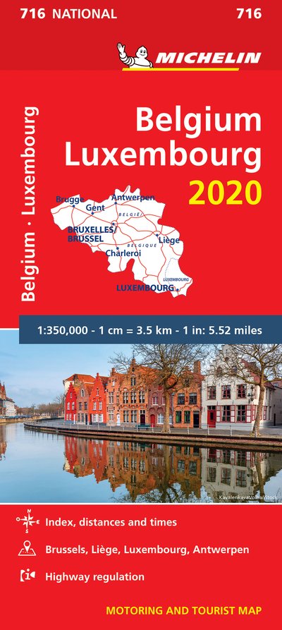 Cover for Michelin · Michelin National Maps: Belgium &amp; Luxembourg 2020, Michelin National Map 716 (Hardcover Book) (2020)
