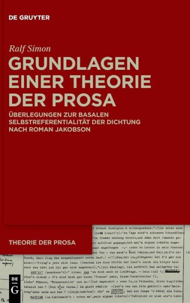 Cover for Ralf Simon · Grundlagen Einer Theorie Der Prosa (Hardcover Book) (2022)