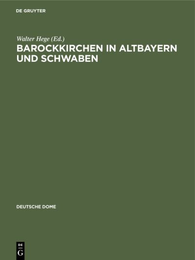 Cover for No Contributor · Barockkirchen in Altbayern Und Schwaben (Hardcover bog) (1938)