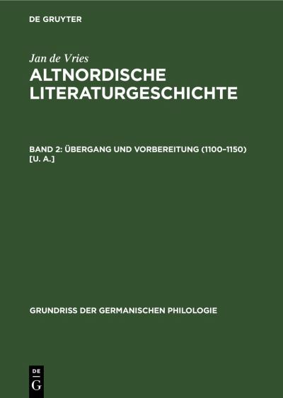 Cover for Jan de Vries · Übergang und Vorbereitung (1100-1150) [U. A. ] (Book) (1942)