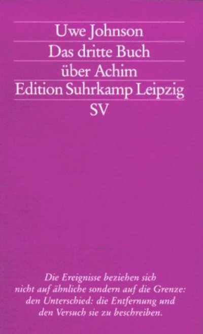 Cover for Uwe Johnson · Das dritte Buch uber Achim (Taschenbuch) (1992)