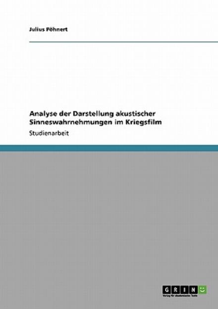 Cover for Pöhnert · Analyse der Darstellung akustis (Book) [German edition] (2013)