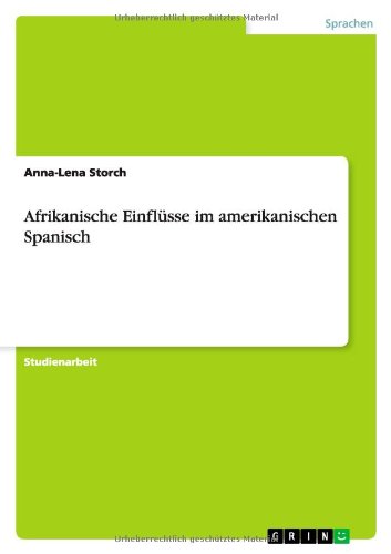 Cover for Storch · Afrikanische Einflüsse im amerik (Book) [German edition] (2011)