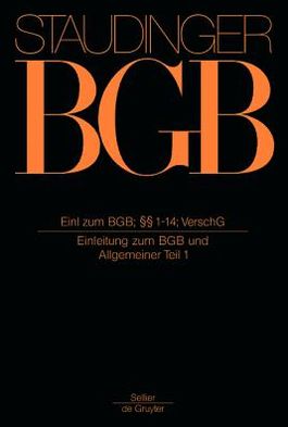 Cover for Staudinger · Staudinger:bgb.einl.bgb; Â§Â§ 1-4 (Book) (2013)