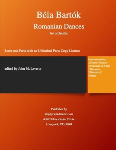 Cover for Bela Bartok · Romanian Dances (Paperback Bog) (2020)