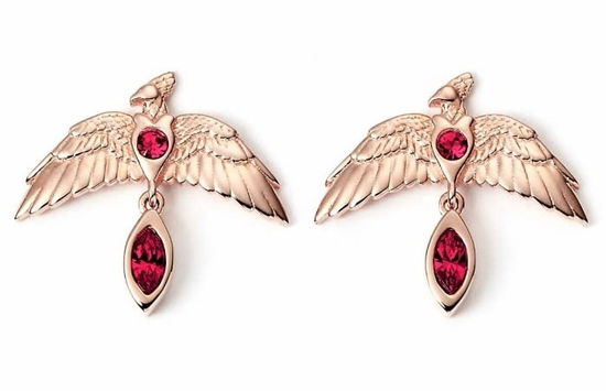 Cover for The Carat Shop · Harry Potter - Sterling Silver Rose Gold Plated Fawkes Earrings With Crystals (Earriing)