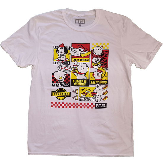 Cover for Bt21 · BT21 Unisex T-Shirt: Bite Fast Food (White) (T-shirt) [size S] [White - Unisex edition] (2022)