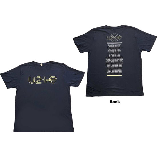 Cover for U2 · U2 Unisex T-Shirt: I+E 2015 Tour Dates (Navy Blue) (Ex-Tour &amp; Back Print) (T-shirt) [size XXL] (2022)