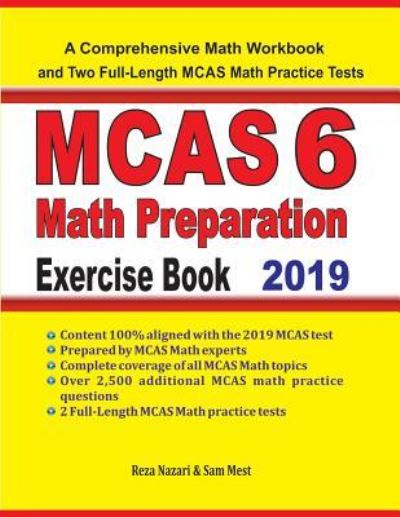 Cover for Reza Nazari · MCAS 6 Math Preparation Exercise Book (Paperback Book) (2019)