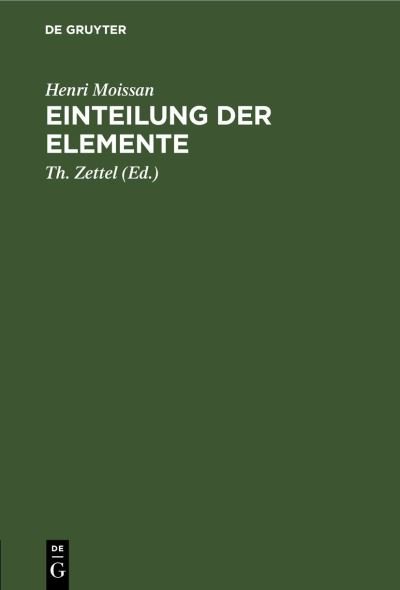 Cover for Henri Moissan · Einteilung der Elemente (Book) (2005)