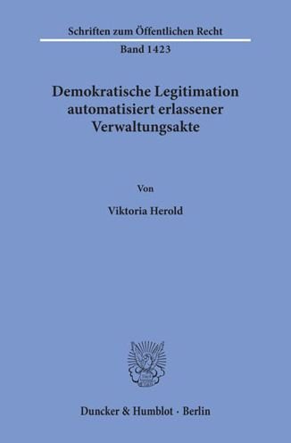 Cover for Herold · Demokratische Legitimation autom (Bog) (2020)