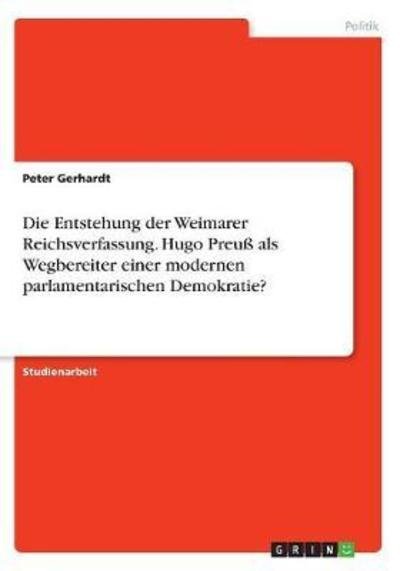 Cover for Gerhardt · Die Entstehung der Weimarer Re (Book)