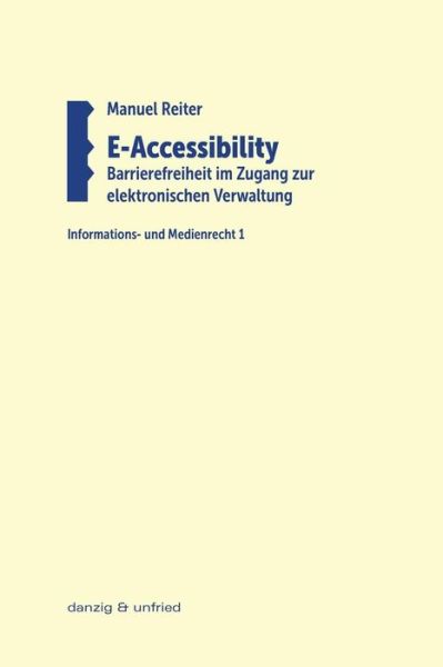 Cover for Reiter · E-Accessibility (Book) (2016)