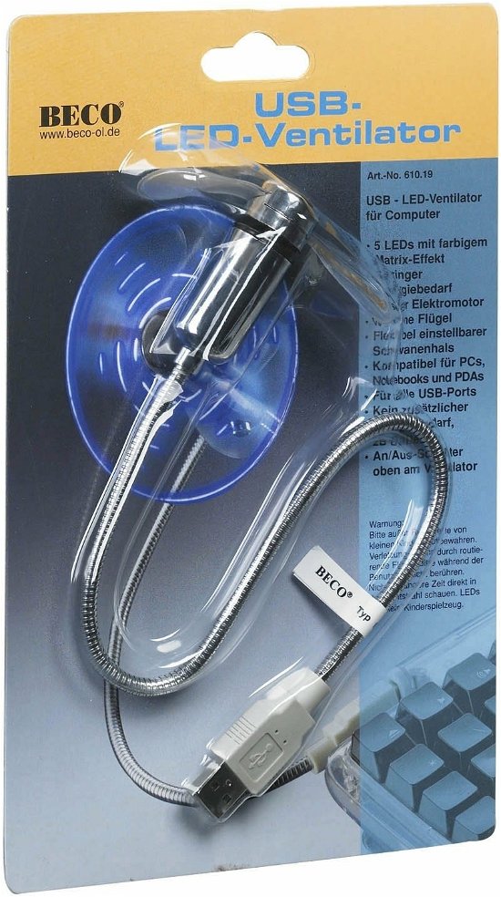 Usb-led-ventilator Mit 5 Blauen Leds - Usb-led-ventilator Mit 5 Blauen Leds (CE) - Usb - Merchandise - Beco - 4000976610193 - 