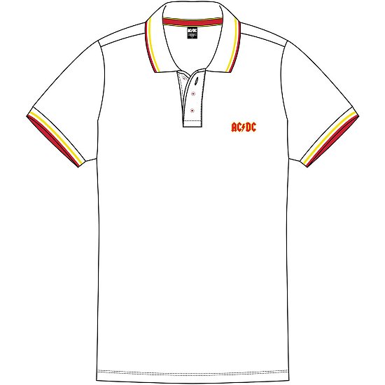 Cover for AC/DC · AC/DC Unisex Polo Shirt: Classic Logo (Bekleidung) [size S] [White - Unisex edition]