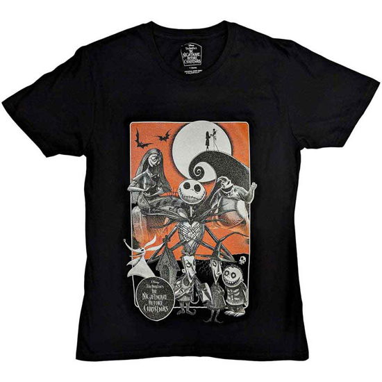 The Nightmare Before Christmas Unisex T-Shirt: Orange Moon (Embellished) - Nightmare Before Christmas - The - Merchandise -  - 5056561096193 - 