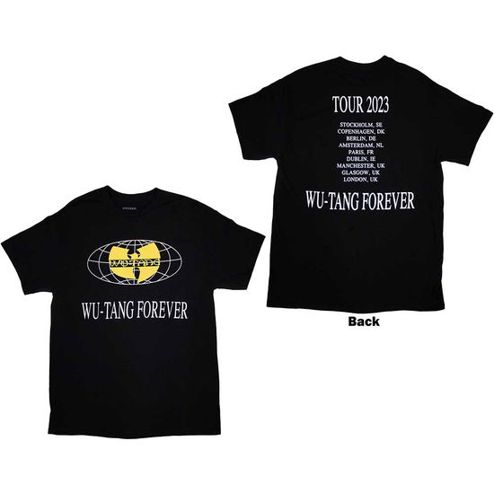Wu-Tang Clan Unisex T-Shirt: Tour '23 Wu-Tang Forever (Black) (Back Print & Ex-Tour) - Wu-Tang Clan - Produtos - - 5056737220193 - 27 de novembro de 2023