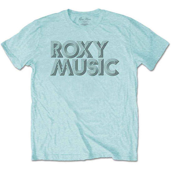 Roxy Music Unisex T-Shirt: Disco Logo (Sky Blue) - Roxy Music - Produtos - - 5056737262193 - 28 de junho de 2024