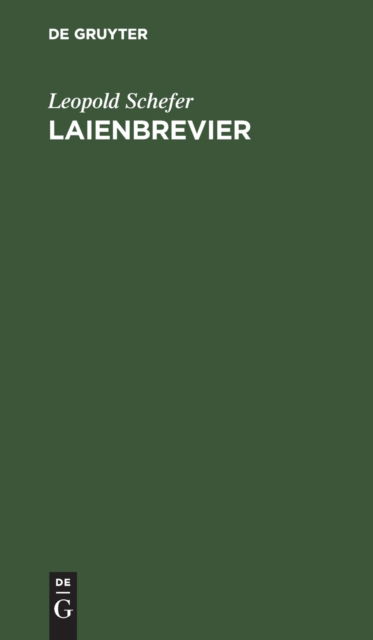 Cover for Leopold Schefer · Laienbrevier (Hardcover Book) (1901)