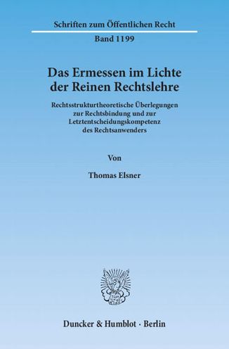 Cover for Elsner · Ermessen im Lichte der Reinen Re (Book) (2011)