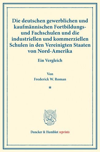 Cover for Roman · Die deutschen gewerblichen und ka (Buch) (2017)