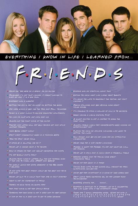 Everything I Know (Poster Maxi 61X91,5 Cm) - Friends: Pyramid - Gadżety - Pyramid Posters - 5050574316194 - 