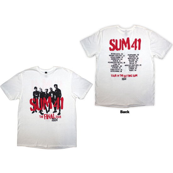 Sum 41 Unisex T-Shirt: Tour '24 Spray Paint (White) (Back Print & Ex-Tour) - Sum 41 - Merchandise -  - 5056821089194 - December 10, 2024