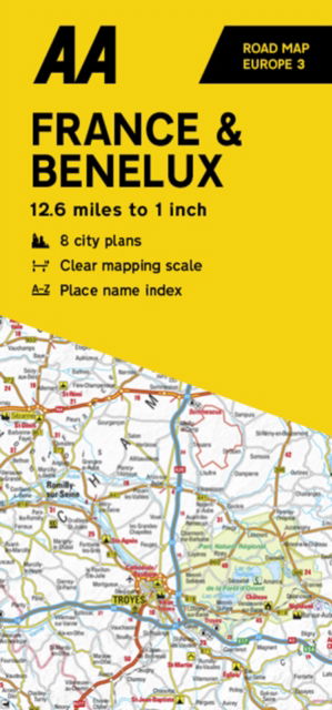 Cover for AA Road Map France, Belgium &amp; the Netherlands - AA Road Map Europe (Landkarten) [7 New edition] (2023)