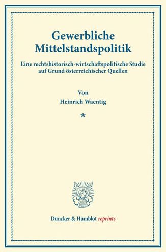 Cover for Waentig · Gewerbliche Mittelstandspolitik (Book) (2014)