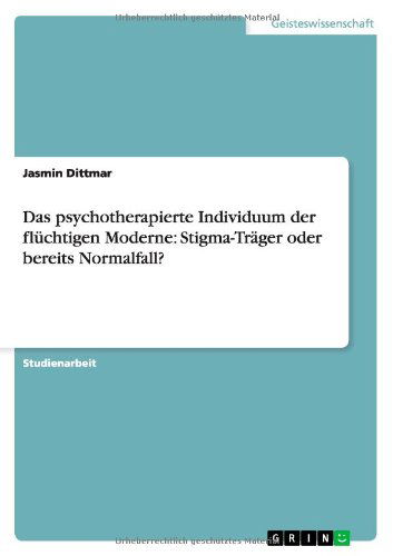 Cover for Dittmar · Das psychotherapierte Individuu (Book) [German edition] (2011)