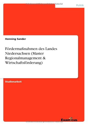 Cover for Sander · Fördermaßnahmen des Landes Niede (Paperback Book) [German edition] (2012)